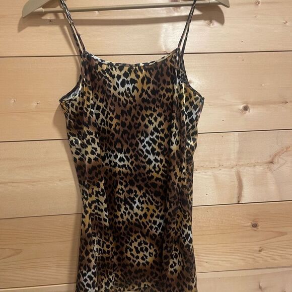 Vintage Victoria’s Secret Cami Chemise Mini Dress Small Leopard Print - Picture 6 of 6